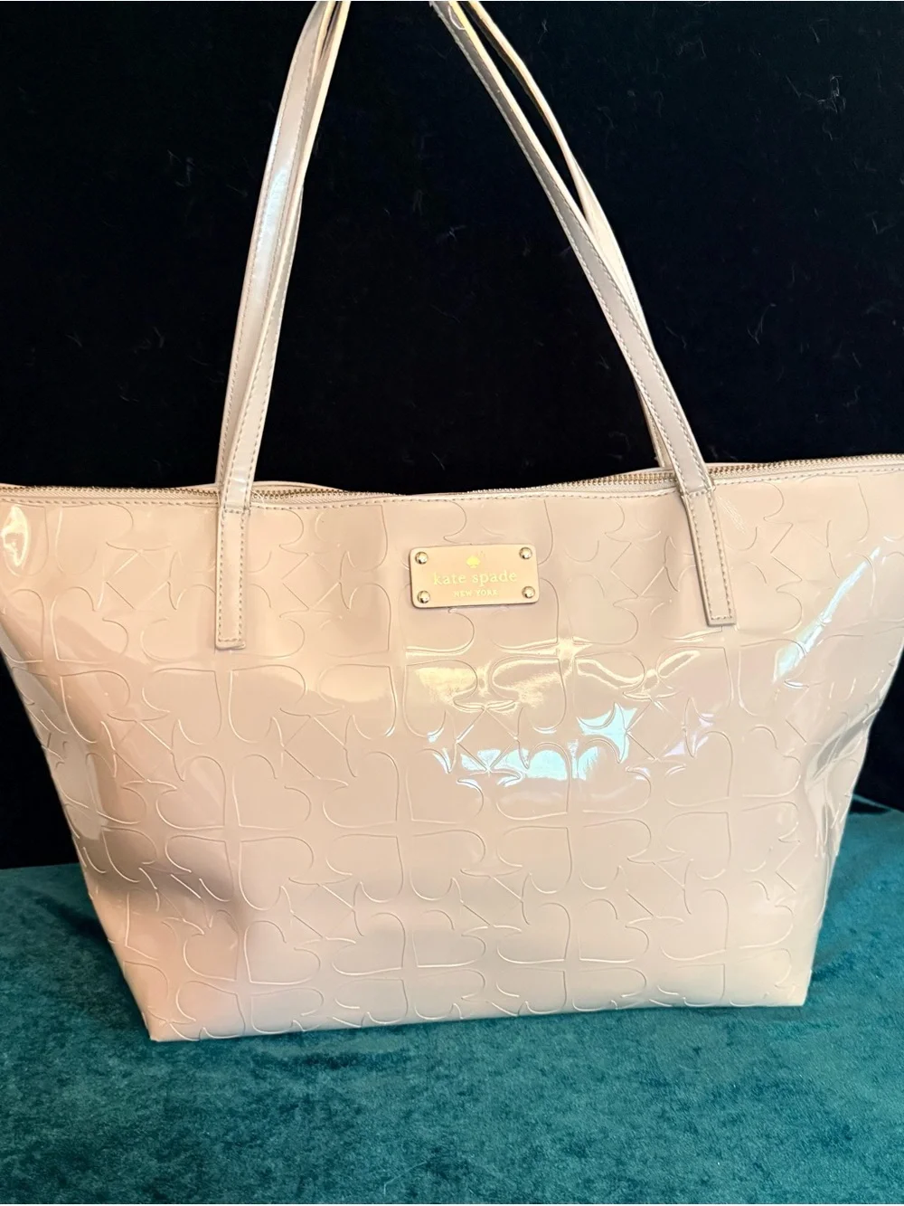 kate spade Patent Embossed Pale grey Tote